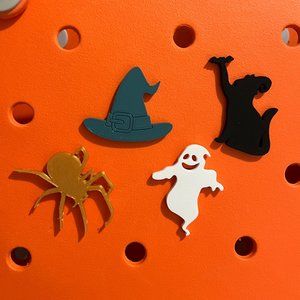Set of 4 Halloween Bogg Bits-Witch Cat-Ghost-Witches Hat-Spider New!